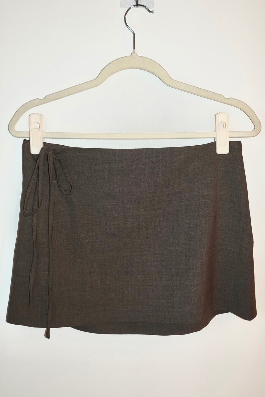 Paloma Wool Brown Mini Wrap Skirt